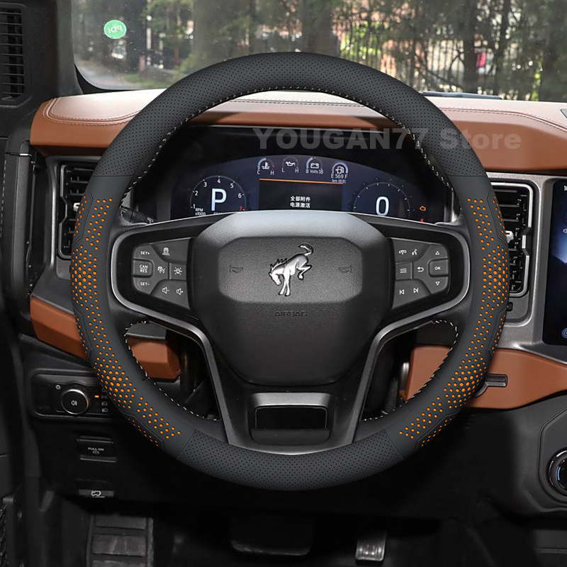 Car Steering Wheel Cover Anti Slip Breathable - 포드 브롱코 2024, 2025년형 차량용 가죽