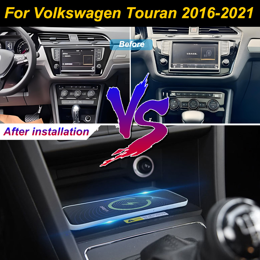 Wireless Car Charger Mount Fast Charging - 폭스바겐 투란 2016-2021 차량용 무선 휴대폰