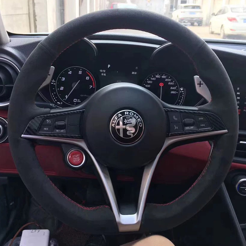 알파 로메오 줄리아 스텔비오 2015-2018 자동차  - Car Steering Wheel Cover Anti Slip Breathable 리뷰 및 가격