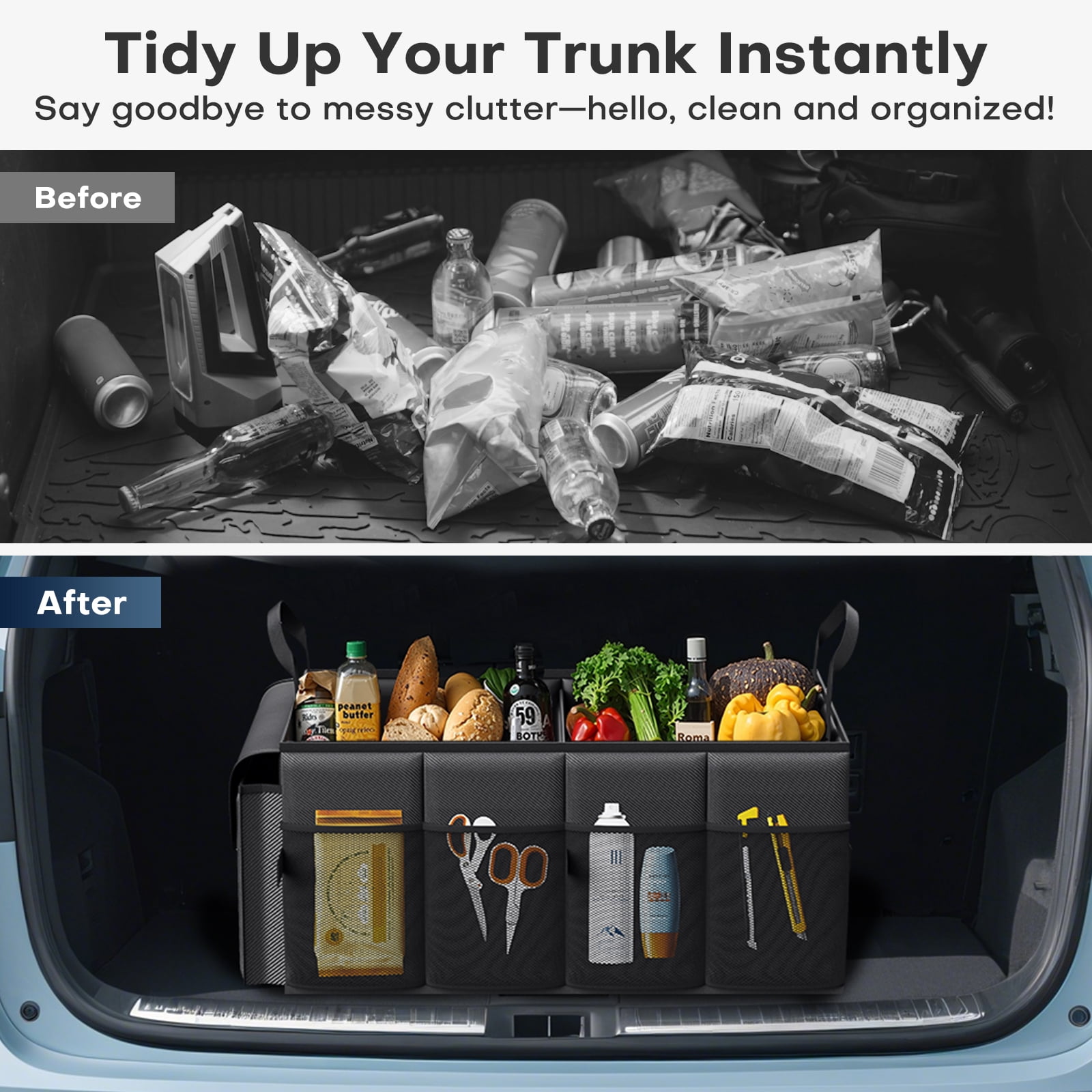 대용량 자동차 및 SUV 트렁크 정리함, 접이식 다중  - Car Trunk Organizer Foldable Storage Box 리뷰 및 가격
