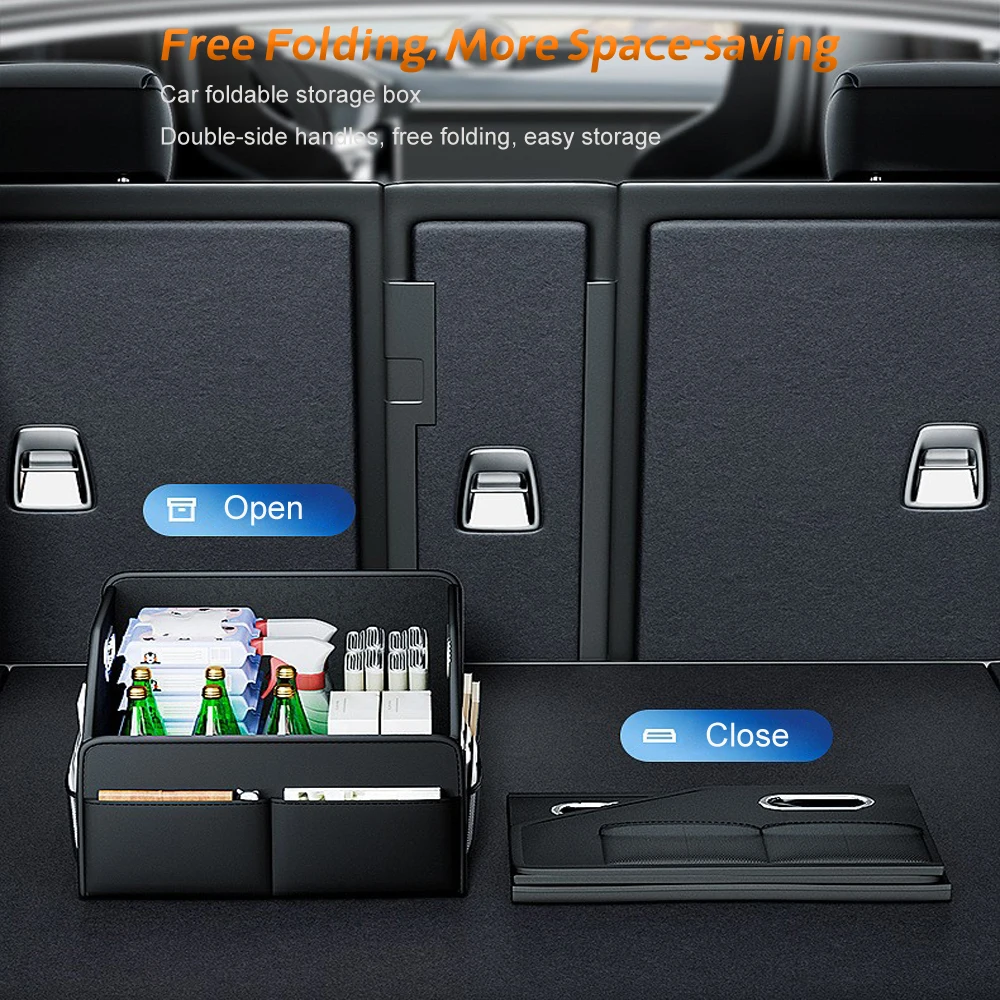 프리미엄 가죽 접이식 자동차 트렁크 정리함 방수 유니버 - Car Trunk Organizer Foldable Storage Box 리뷰 및 가격