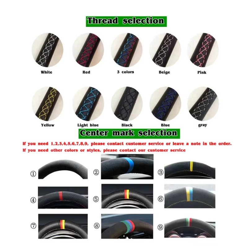 핸드 스티치 리노베이션 논슬립 내마모성 블랙 가죽 자동 - Car Steering Wheel Cover Anti Slip Breathable 리뷰 및 가격