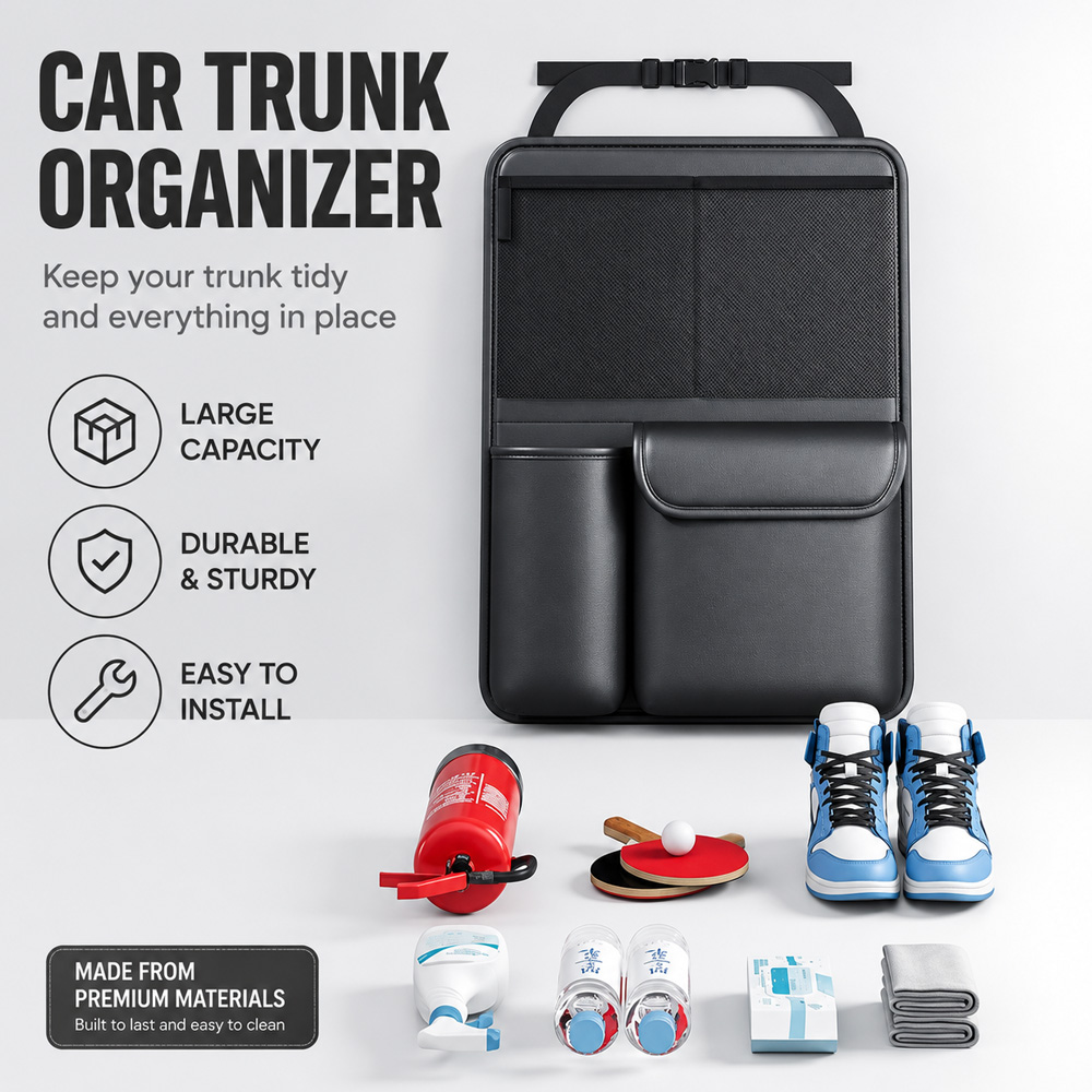 1개입 Kcimo 차량용 PU 가죽 트렁크 정리함, 접 - Car Trunk Organizer Foldable Storage Box 리뷰 및 가격